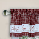 2 of 3:Live, Love, Laugh Window Curtain Valance - 58x14 - Burgundy 