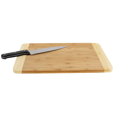 3 of 6:Home Basics Large Dual Tone Bamboo Cutting Board, Natural, 12x16 Inches 