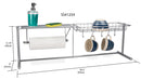 3 of 3:Home Basics Over the Sink Counter Kitchen Station, Silver, 36.5x9x11.75 Inches 