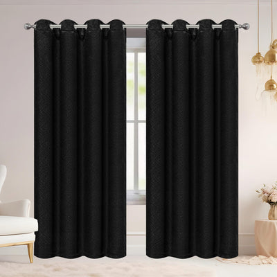 1 of 6:Porsha Woven Textured Room Darkening Grommet Window Curtain Panel, 54x84 Inches 