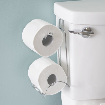 4 of 5:Porte-papier hygiénique en acier chromé Home Basics 