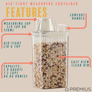2 of 15:PREMIUS Plastic Food Storage Container with Measuring Cup, Clear-Natural 