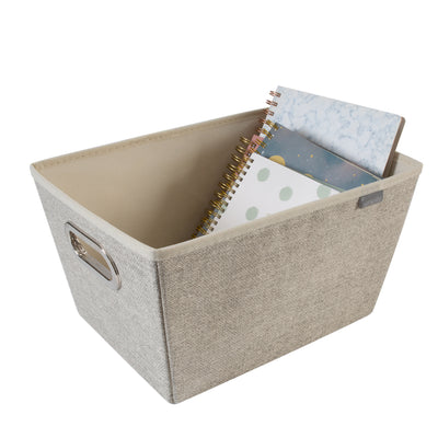 2 of 4:Simplify Medium Grommet Storage Bin in Faux Jute 