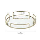 4 of 4:Accueil Détails Plateau de vanité miroir rond moderne en or satiné 