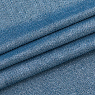 3 of 5:Panneau de fenêtre métallique à passe-tringle Gina en fausse toile, bleu, 132 x 213 cm 