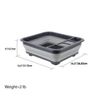 6 of 6:Home Basics Estante para platos plegable de silicona y plástico de fácil almacenamiento, gris 