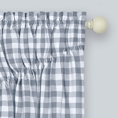 15 of 21:Buffalo Check Gathered Swag Window Curtain Pair, 72x63 Inches 