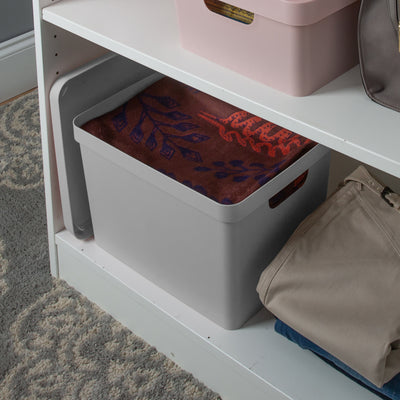 3 of 4:Simplify Caja de almacenamiento Vinto grande con tapa en gris 