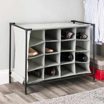 3 of 4:Étagère à chaussures non tissée Home Basics pour 16 paires, gris 