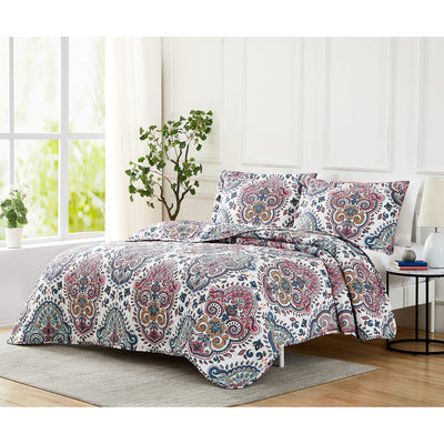 3 of 5:Juego de edredón reversible de 3 piezas Laguna Izmir, multicolor 