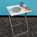 4 of 4:Home Basics For the Love of Food Multi-Purpose Foldable TV Tray Table, White 
