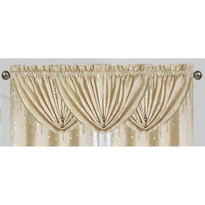 1 of 18:Rideau de fenêtre à passe-tringle et cantonnière en jacquard floral Magnolia, tous vendus séparément 