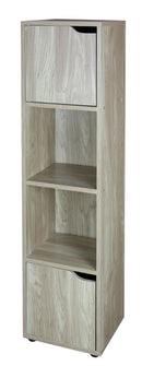 1 of 3:Home Basics 4 Cube Wood Storage Shelf with Doors, Natural 