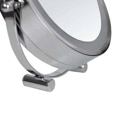 2 of 4:Home Basics Double Sided Cosmetic Countertop Handheld Mirror with LED Light, Chrome 