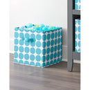 3 of 4:InterDesign Dot Cubo de almacenamiento de tela con asas, verde azulado, 13 x 13 x 13 pulgadas 