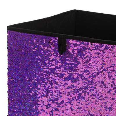 3 of 4:Cube de rangement réversible à paillettes Neu Home, rose/noir 