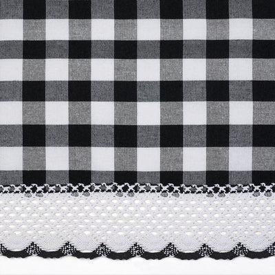 3 of 3:Buffalo Check Window Curtain Tier Pair - 58x24 - Black 