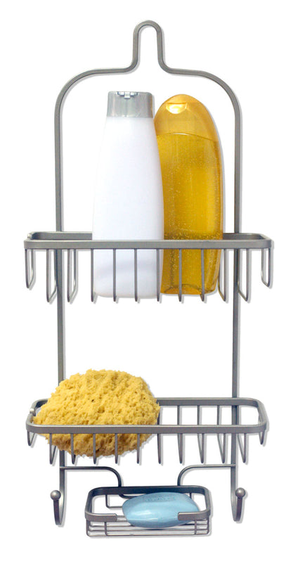 1 of 7:Home Basics Heavy Weight Satin Nickel Shower Caddy 