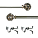 8 of 12:Buono II Grace Adjustable Window Curtain Rod, Nickel 
