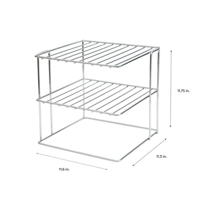4 of 4:Étagère d'angle jumbo à 3 niveaux Neu Home en chrome 