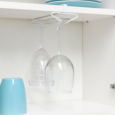 6 of 6:Porte-verres à vin Home Basics en acier recouvert de vinyle, blanc 