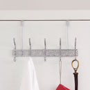 4 of 6:Home Basics 5 Dual Hook Chrome Plated Steel Over the Door Hanging Rack 