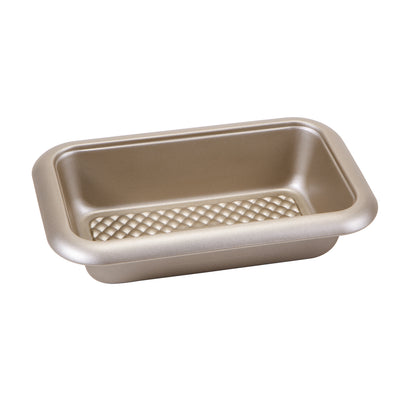 1 of 4:Moule à pain antiadhésif en acier au carbone Aurelia de Home Basics, 28 x 7,6 cm, doré 