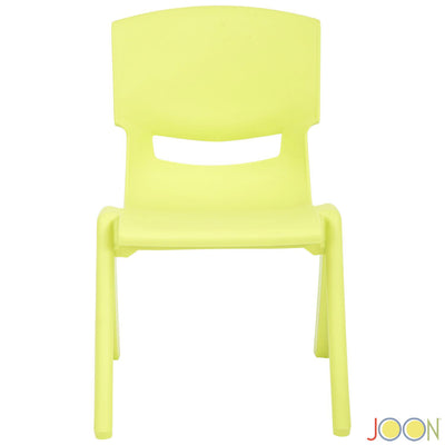 4 of 7:JOON Stackable Plastic Kids Learning Chairs, Lime, 20.5x12.75X11 Inches, 2-Pack (Pack of 2) 