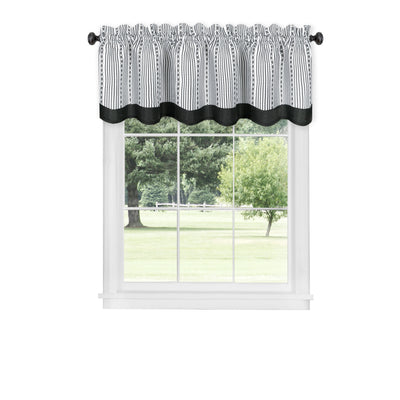 1 of 4:Cantonnière de rideau Westport - 58 x 14 - Noir/Blanc 