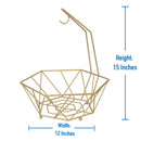 3 of 4:Kitchen Details Geode Fruit Basket with Banana Tree in Satin Gold 