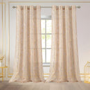 6 of 7:Kezia Metallic Foil Sheer Grommet Window Curtain Panel, 55x84 Inches 