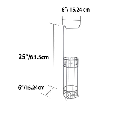 5 of 5:Home Basics Unity - Soporte dispensador de papel higiénico independiente, color plateado 
