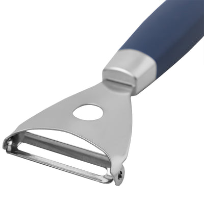 2 of 4:Home Basics Meridian Stainless Steel Horizontal Vegetable Peeler, Indigo 
