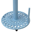 2 of 4:Porte-essuie-tout sur pied en fonte avec barre de distribution latérale, bleu, motif tournesol de Home Basics 