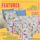 9 of 12:Ensemble de draps infroissables en microfibre imprimés PREMIUS Premium Sunlit Meadow 4 et 6 pièces 