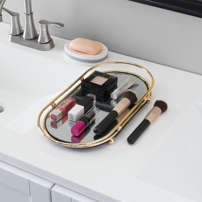 10 of 12:Home Basics Luxury Mirror Vanity Tray, Gold 