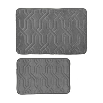 6 of 8:Priscilla Trellis Design 2 Piece Memory Foam Bath Rugs, 17x24-20x30 Inches 