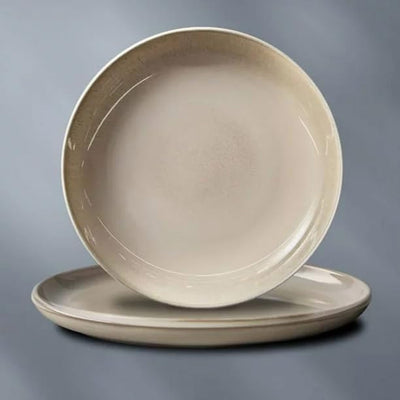 4 of 4:Corelle Stoneware 8 Piece Dinnerware Set, Reactive Glazes, Dining Plate Set, Oatmeal 