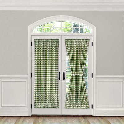 4 of 7:Buffalo Check Gingham French Door Panel With Tieback 