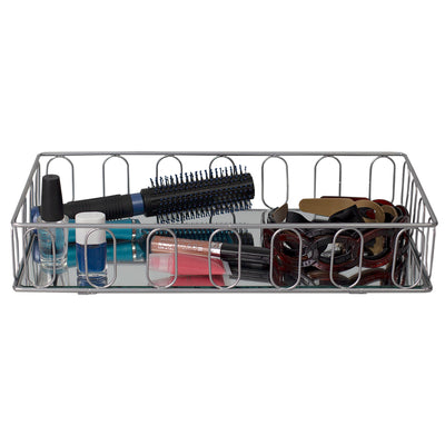 3 of 5:Home Basics Unity - Bandeja de tocador con espejo, color plateado 