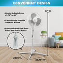 7 of 7:Comfort Zone Oscillating Pedestal Fan White, 16-Inch 