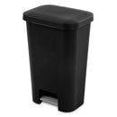1 of 2:Sterilite 11.9 Gallon StepOn Wastebasket, Black 
