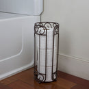 6 of 7:Home Basics Scroll Collection Bath Tissue Reserve Toilet Paper Roll Holder Stand, Bronze 