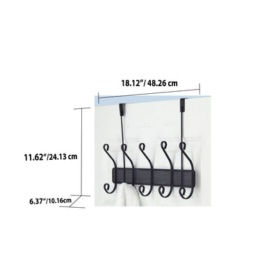 3 of 3:Home Basics Metro Over the Door 5 hook Hanging Rack 
