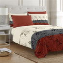 8 of 28:PREMIUS Isabella Soft Wrinkle-Free Microfiber Sheet Set, Brick-Gray-Beige 