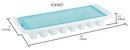 5 of 5:Home Basics 16 Compartment Square Plastic Stackable Ice Cube Tray with Snap-on Cover, Blue 
