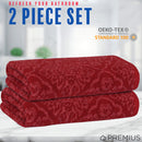 23 of 23:PREMIUS 2 Pack Damask 100% Cotton Yarn Dyed Hand Towel, 16x28 Inches 