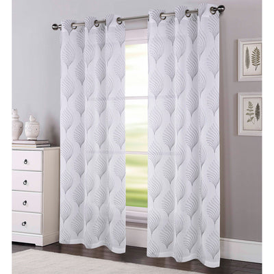 3 of 4:Aniston 2 Piece Sheer Embroidered Grommet Window Panel, 38x84 Inches 