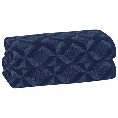1 of 24:Serviette de bain PREMIUS Geo 100 % coton teint en fil, 27 x 54 pouces 