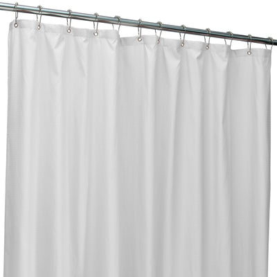 1 of 4:Bath Bliss Forro de cortina de ducha con diseño de tablero de microfibra suave al tacto en color blanco 